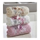 Biçomi 3lü Lüks %100 Pamuklu Mutfak Havlusu Seti 3D Kelebek Aplikeli 30X50 cm - 30 x 50 cm - Çok Renkli