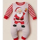 Biçomi Noel Baba Detaylı Bebek Tulum % 100 Pamuk - Kırmızı