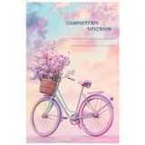 Bicycle Blooms Notebook: 6x9 Inch | 120 Ruled Pages | Cute Bicycle with Flower Basket Journal for School, Work, and Daily Writing