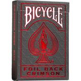 Bicycle Metalluxe Foil Back Crimson (Red) Kırmızı Kart Premium Iskambil Oyun Kağıdı Kartları Destesi - (DipCamo)Charcoal-White