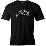 Bicycle On The Heartline Siyah Erkek Tshirt - XL