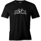 Bicycle On The Heartline Siyah Erkek Tshirt