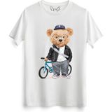 Bicycle Tedy Bear Beyaz Tshirt - M