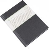 BİDEFTER Eskiz Defteri - %100 El Yapımı, El Dikişi (Iplik Dikiş) Vinston Kumaş Ciltleme, Çizgisiz Ciltli Defter A/5 Füme