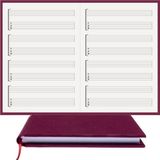 BİDEFTER Gitar Nota Defteri (Boş ve Tab Anahtarlı)% 100 El Yapımı, El Dikişi, (İplik Dikiş) Kumaş Ciltleme A/5 - Bordo