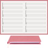 BİDEFTER Gitar Nota Defteri (Boş ve Tab Anahtarlı)% 100 El Yapımı, El Dikişi, (İplik Dikiş) Kumaş Ciltleme A/5 - Gül Kurusu