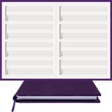 BİDEFTER Gitar Nota Defteri (Boş ve Tab Anahtarlı)% 100 El Yapımı, El Dikişi, (İplik Dikiş) Kumaş Ciltleme A/5 - Mor