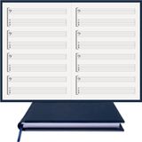 BİDEFTER Gitar Nota Defteri (Fa ve Tab Anahtarlı)% 100 El Yapımı, El Dikişi, Termo Deri A/5 - Lacivert
