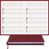 BİDEFTER Gitar Nota Defteri (Sol ve Tab Anahtarlı, Akortlu)% 100 El Yapımı, El Dikişi, Gerçek Cilt Bezi A/5 - Bordo