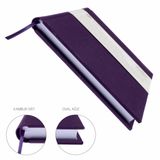 BİDEFTER Gitar Nota Defteri - (TAB Anahtarlı) 11 Çıtalı% 100 El Yapımı, El Dikişi, Kumaş Ciltleme (A/4) - Mor