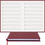 BİDEFTER Gitar Nota Defteri - (TAB Anahtarlı) 11 Çıtalı% 100 El Yapımı, El Dikişi, Termo Deri A/5 - Bordo