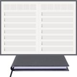 BİDEFTER Gitar Nota Defteri (Tab Anahtarlı Akortlu)% 100 El Yapımı, El Dikişi, Gerçek Cilt Bezi A/5 - Gri