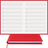 BİDEFTER Gitar Nota Defteri (Tab Anahtarlı Akortlu)% 100 El Yapımı, El Dikişi, Gerçek Cilt Bezi A/5 - Kırmızı