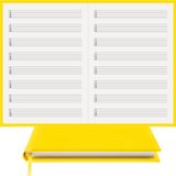 BİDEFTER Gitar Nota Defteri - (Tab Anahtarlı Sol Kesik Çizgili)% 100 El Yapımı, El Dikişi, (İplik Dikiş) Gerçek Cilt Bezi A/5 - Sarı