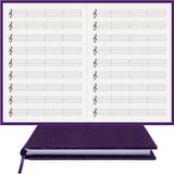 BİDEFTER Müzik Defteri (Anahtarlı Kesik Çizgili)%100 El Yapımı, El Dikişi (İplik Dikiş) Özel Kumaş Ciltleme, 14,5x21 cm. (A/5) 120 Sayfa