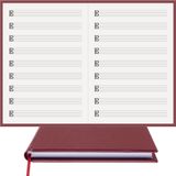 BİDEFTER Müzik Nota Defteri - (Alto nota anahtarı)% 100 El Yapımı, El Dikişi, (İplik Dikiş) Termo Deri A/5 - Bordo