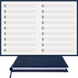 BİDEFTER Müzik Nota Defteri - (Alto nota anahtarı)% 100 El Yapımı, El Dikişi, (İplik Dikiş) Termo Deri A/5 - Lacivert