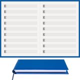 BİDEFTER Müzik Nota Defteri - (Alto nota anahtarı)% 100 El Yapımı, El Dikişi, (İplik Dikiş) Termo Deri A/5 - Mavi