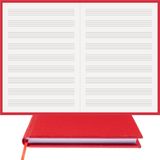 BİDEFTER Müzik Nota Defteri - (Anahtarsız)% 100 El Yapımı, El Dikişi, (İplik Dikiş) Gerçek Cilt Bezi A/5 - Kırmızı