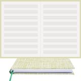 BİDEFTER Müzik Nota Defteri (Anahtarsız)% 100 El Yapımı, El Dikişi, (İplik Dikiş) Kuşe Ciltli (A/4) Altın
