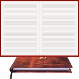 BİDEFTER Müzik Nota Defteri (Anahtarsız)% 100 El Yapımı, El Dikişi, (İplik Dikiş) Kuşe Ciltli (A/4) Kahve-Beyaz