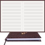 BİDEFTER Müzik Nota Defteri - (Anahtarsız)% 100 El Yapımı, El Dikişi, (İplik Dikiş) Kuşe Ciltli A/5 - Kahve-Beyaz