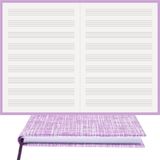 BİDEFTER Müzik Nota Defteri - (Anahtarsız)% 100 El Yapımı, El Dikişi, (İplik Dikiş) Kuşe Ciltli A/5 - Lila