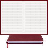 BİDEFTER Müzik Nota Defteri - (Anahtarsız 4 Kesik Çizgili)% 100 El Yapımı, El Dikişi, Gerçek Cilt Bezi (A/4) - Bordo