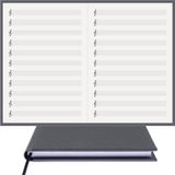 BİDEFTER Müzik Nota Defteri - (Anahtarsız 4 Kesik Çizgili)% 100 El Yapımı, El Dikişi, Gerçek Cilt Bezi (A/4) - Gri