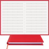 BİDEFTER Müzik Nota Defteri - (Anahtarsız 4 Kesik Çizgili)% 100 El Yapımı, El Dikişi, Gerçek Cilt Bezi (A/4) - Kırmızı