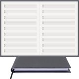 BİDEFTER Müzik Nota Defteri - (Davul ve Vurmalı Çalgılar)% 100 El Yapımı, El Dikişi, (İplik Dikiş) Gerçek Cilt Bezi A/5 - Gri