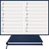 BİDEFTER Müzik Nota Defteri - Kadro-Piyano, Org% 100 El Yapımı, El Dikişi, (İplik Dikiş) Termo Deri A/5 - Lacivert