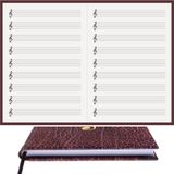 BİDEFTER Müzik Nota Defteri - (Sol Anahtarlı)% 100 El Yapımı, El Dikişi, (İplik Dikiş) Kuşe Ciltli A/5 - Kahve-Gri
