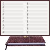BİDEFTER Müzik Nota Defteri - (Sol Anahtarlı, Sol Kesik Çizgili)% 100 El Yapımı, El Dikişi, (İplik Dikiş) Kuşe Ciltli A/5 - Kahve-Gri