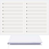 BİDEFTER Müzik Nota Defteri - (Vurmalı Çalgılar) (ALT.)% 100 El Yapımı, El Dikişi, (İplik Dikiş) Kumaş Ciltleme A/5 - Beyaz