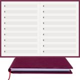 BİDEFTER Müzik Nota Defteri - (Vurmalı Çalgılar) (ALT.)% 100 El Yapımı, El Dikişi, (İplik Dikiş) Kumaş Ciltleme A/5 - Bordo
