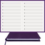 BİDEFTER Müzik Nota Defteri - (Vurmalı Çalgılar) (ALT.)% 100 El Yapımı, El Dikişi, (İplik Dikiş) Kumaş Ciltleme A/5 - Mor