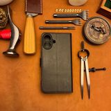 Bideri Patara Iphone 17 Hakiki Deri Cüzdan Kılıf Antrasit