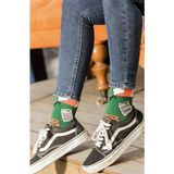 Bidigago Bira Desenli Unisex Kolej Çorap - Renkli - Standart