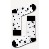 Bidigago Gezegen Retro Renkli Unisex Kolej Çorap Beyaz Standart