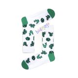 Bidigago Kaktüs Desenli Unisex Kolej Çorap beyaz 35-44