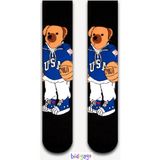 Bidigago Teddy Bear Basketbol Desenli Siyah Unisex Soket Çorap - Renkli - 36 - 44