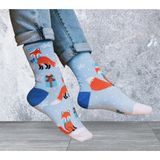 Bidigago Yılbaşı Noel Desenli Mavi Unisex Çorap - Standart