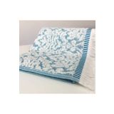 Bidoluraf Jakarlı Renkli El Yüz Havlusu %100 Pamuk 50x90 Cm- Turkuaz