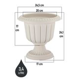 BiDünya Nergis Saksı 3,4 Litre Plastik Ayaklı Çiçek Saksısı
