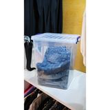 Biedda 20 Litre 1 Adet Plastik Kilitli Kapaklı Dikey Derin Saklama Düzenleme ve Depolama Kutusu - Şeffaf