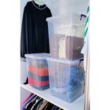 Biedda 20 Litre 3 Adet Plastik Kilitli Kapaklı Dikey Derin Saklama Düzenleme ve Depolama Kutusu - Şeffaf