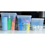 Biedda 3 Lü (15-11-7,7 ) Litre Plastik Kilitli Kapaklı Dikey Derin Saklama Düzenleme Depolama Deterjan Kutusu - 3 Adet