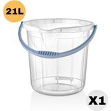 Biedda Şeffaf Su Kovası 21 Lt Kapaksız Temizlik Kovası Sertifikalı Plastik 33,5x32,5x28 cm Yeşil - 20 lt