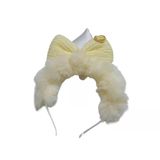 Biem Peluş Fiyonklu Taç Ekru